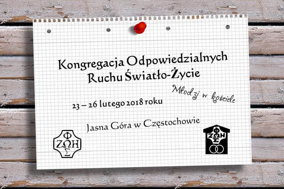 Zaproszenie na Kongregację Odpowiedzialnych Ruchu Światło-Życie