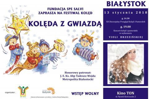 Zaproszenie na Festiwal Kolęd - „Kolęda z Gwiazdą” - 13 stycznia 2018