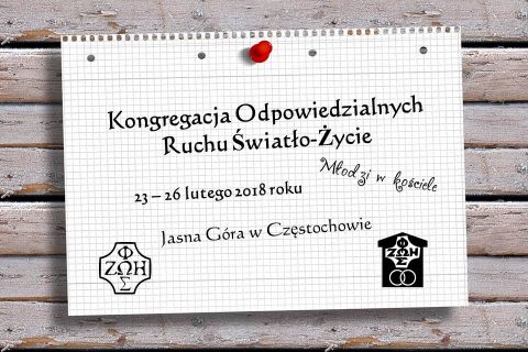 Zaproszenie na Kongregację Odpowiedzialnych Ruchu Światło-Życie