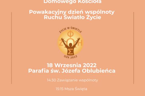 Zaproszenie na rozpoczęcie nowego Roku Formacyjnego DK,Oazy 2022/2023