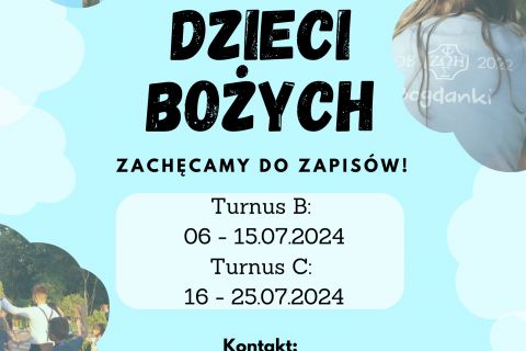 Zapisy na Oazy Dzieci Bożych