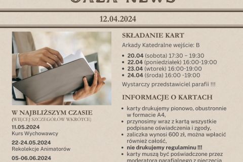 Ogłoszenia dotyczące Oaz